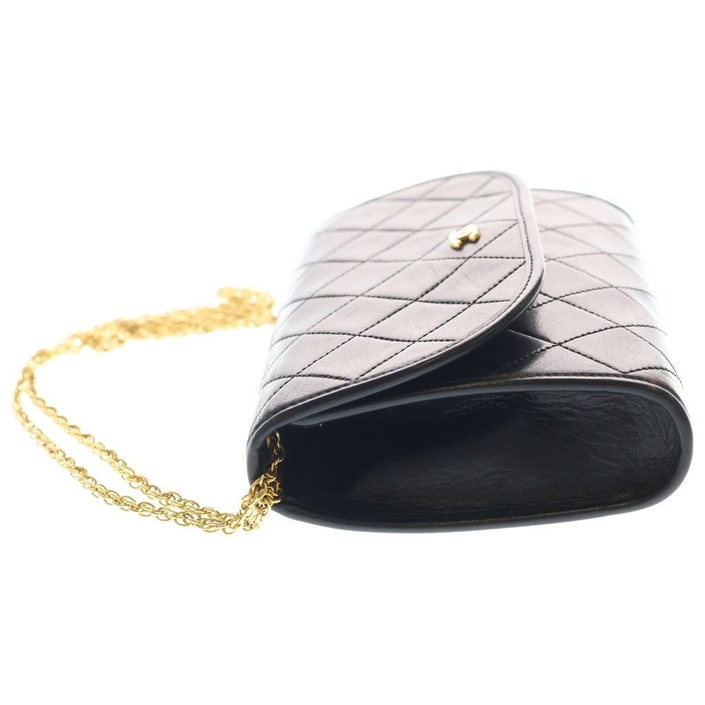 CHANEL(シャネル) マトラッセ チェーンショルダーポーチ ミニバッグ ブラック ラムスキン ゴールド金具 レディース