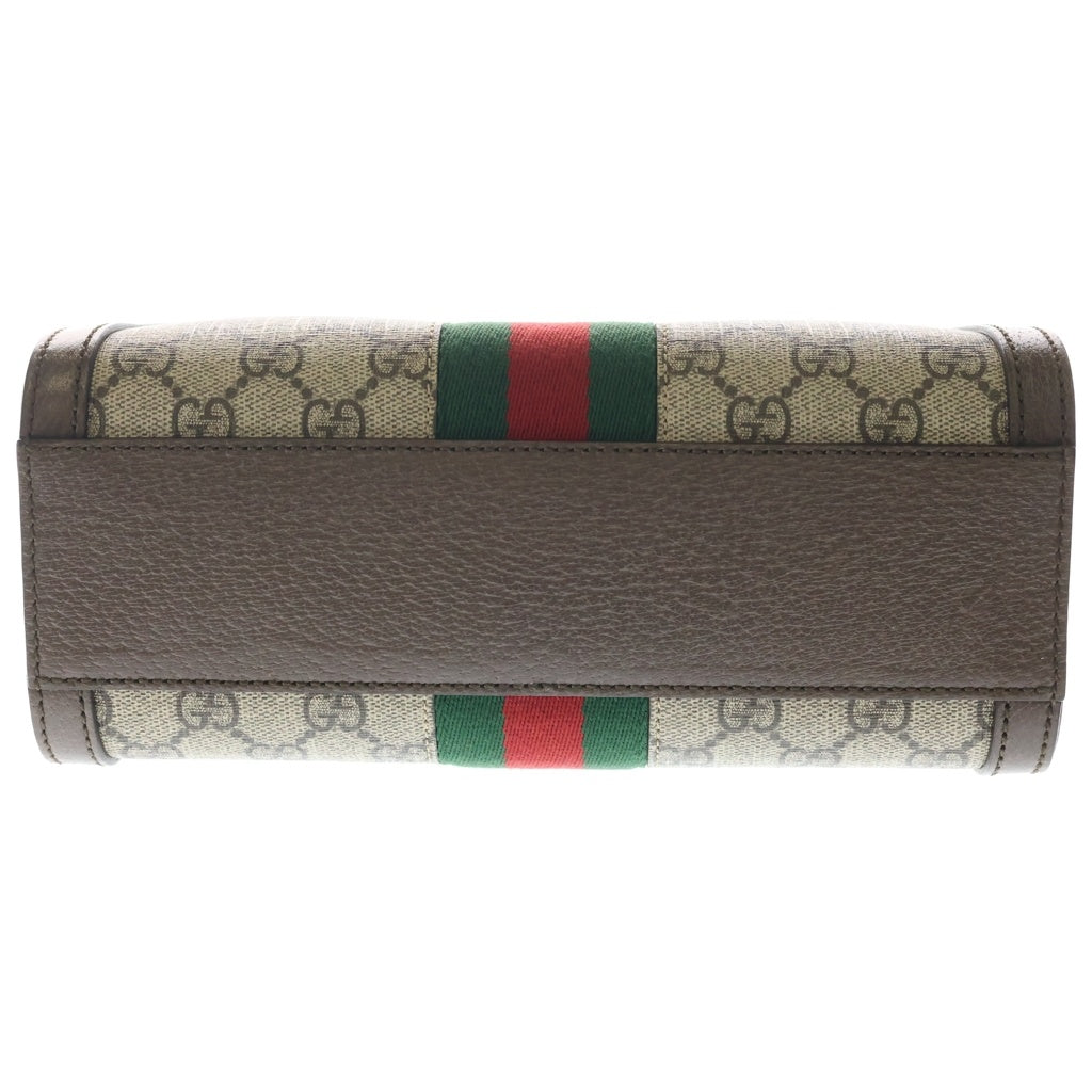 GUCCI(グッチ) オフィディア GGスプリーム 2WAYハンドバッグ ショルダーバッグ スモールトートバッグ ベージュ×ブラウン PVC×レザー 547551 ゴールド金具 レディース