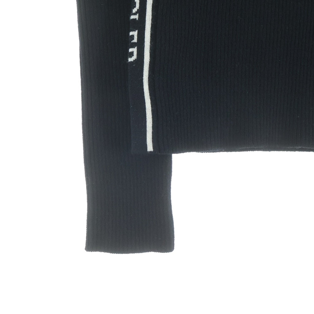 MONCLER(モンクレール) サイドロゴ ハーフジップニット リブ編み セーター ウール ブラック I20939F00001 レディース