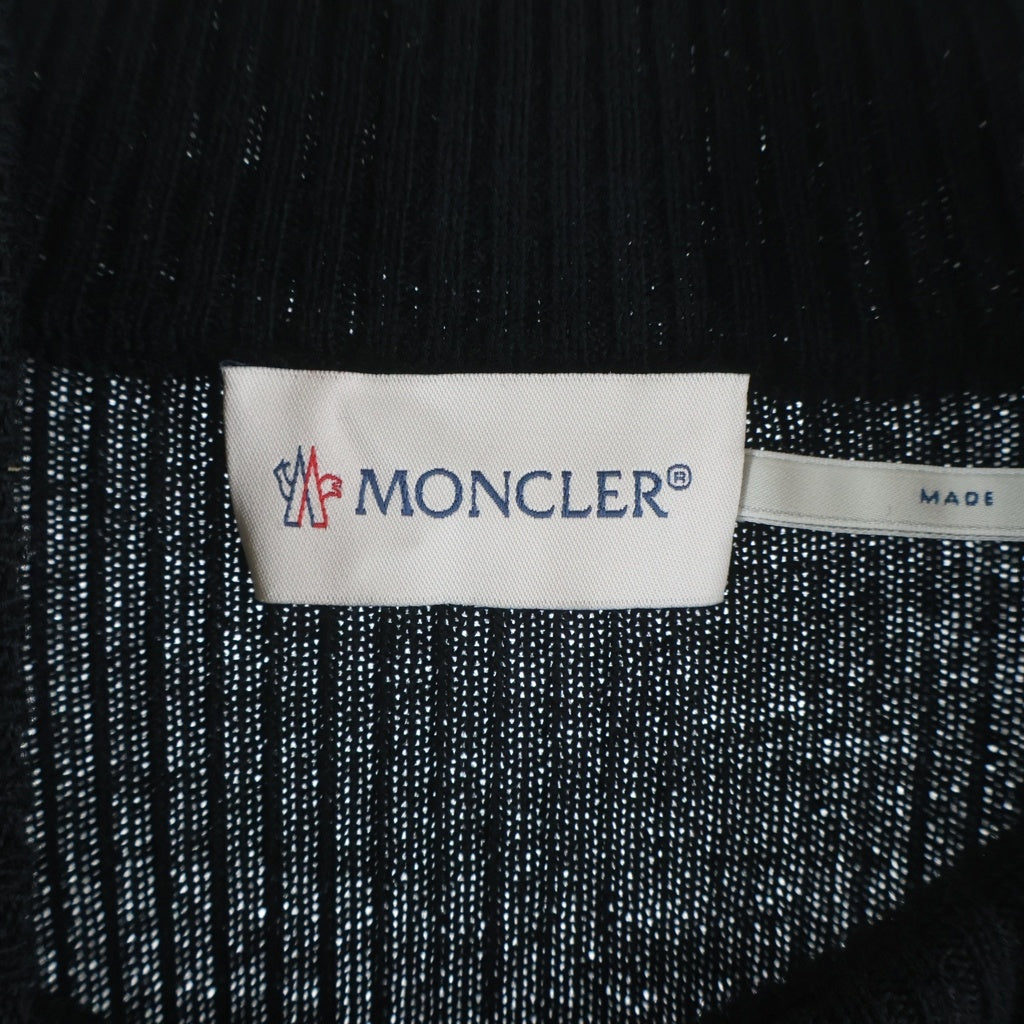 MONCLER(モンクレール) サイドロゴ ハーフジップニット リブ編み セーター ウール ブラック I20939F00001 レディース
