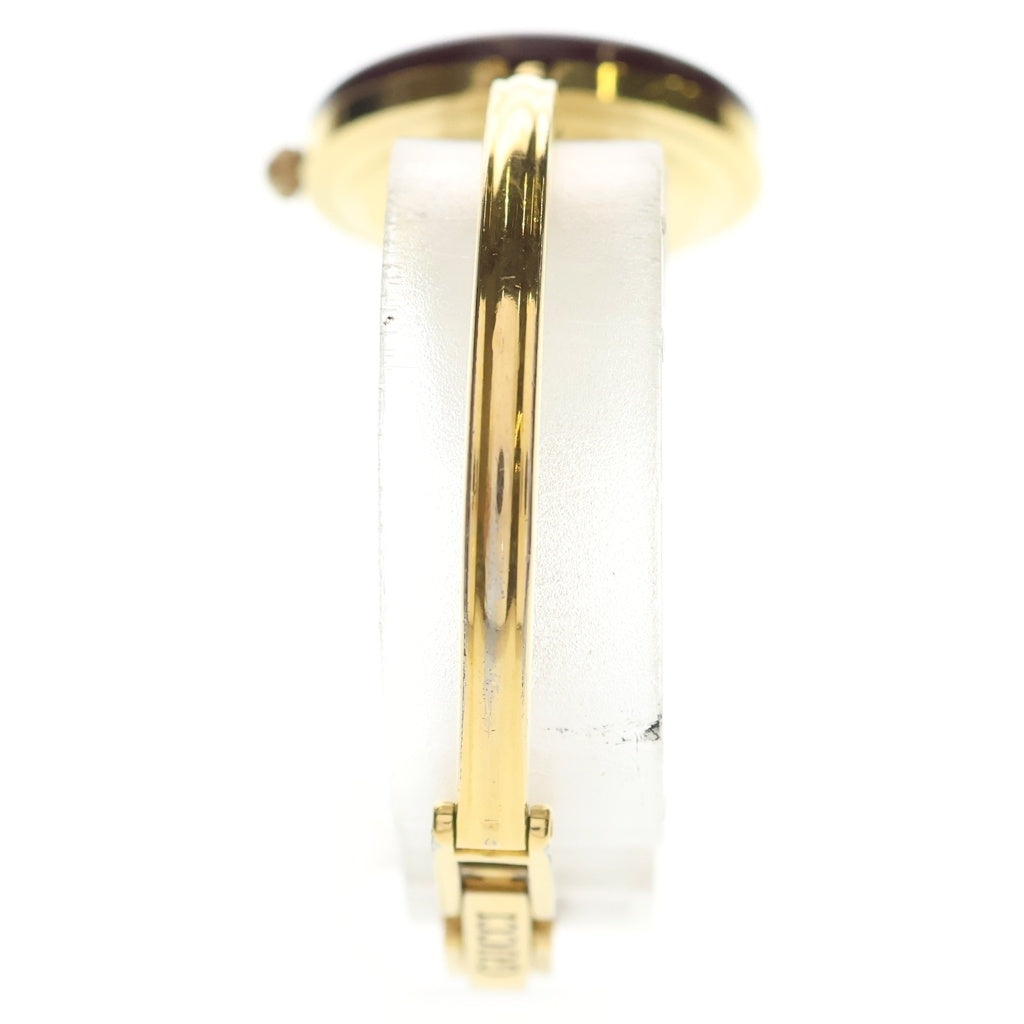 GUCCI(グッチ) チェンジベゼル 白文字盤 GP/QZ クォーツ 電池式 腕時計 11/12.2 レディース
