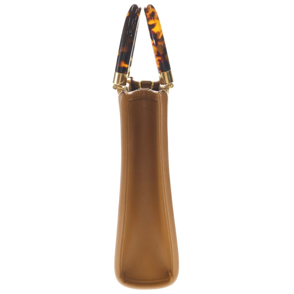 FENDI(フェンディ) サンシャイン スモール ミニハンドバッグ ショルダーバッグ ブラウン キャメル レザー ゴールド金具 レディース