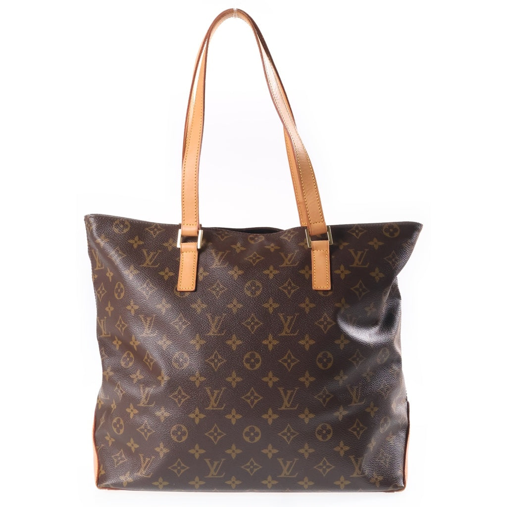 LOUIS VUITTON(ルイヴィトン) モノグラム カバ・メゾ トートバッグ ハンドバッグ ブラウン レザー×PVC M51151 ゴールド金具 レディース