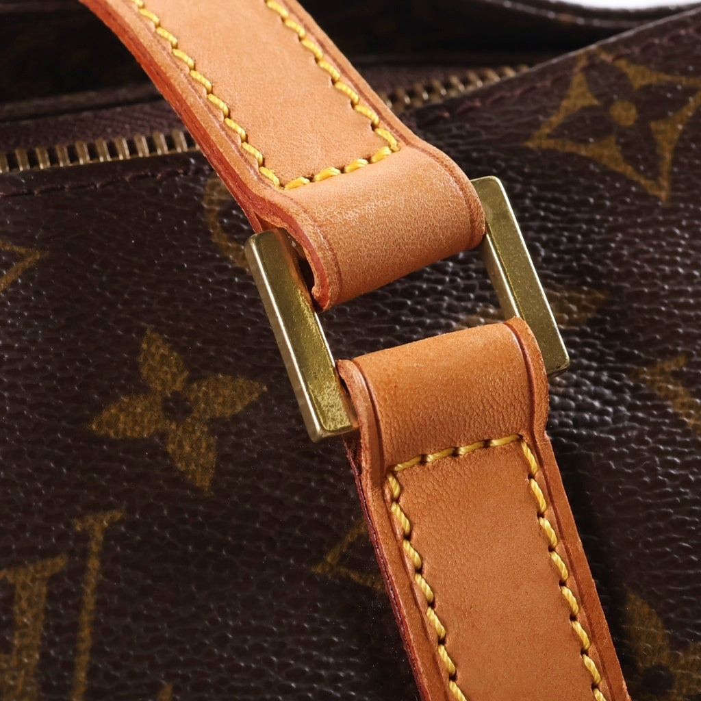LOUIS VUITTON(ルイヴィトン) モノグラム カバ・メゾ トートバッグ ハンドバッグ ブラウン レザー×PVC M51151 ゴールド金具 レディース