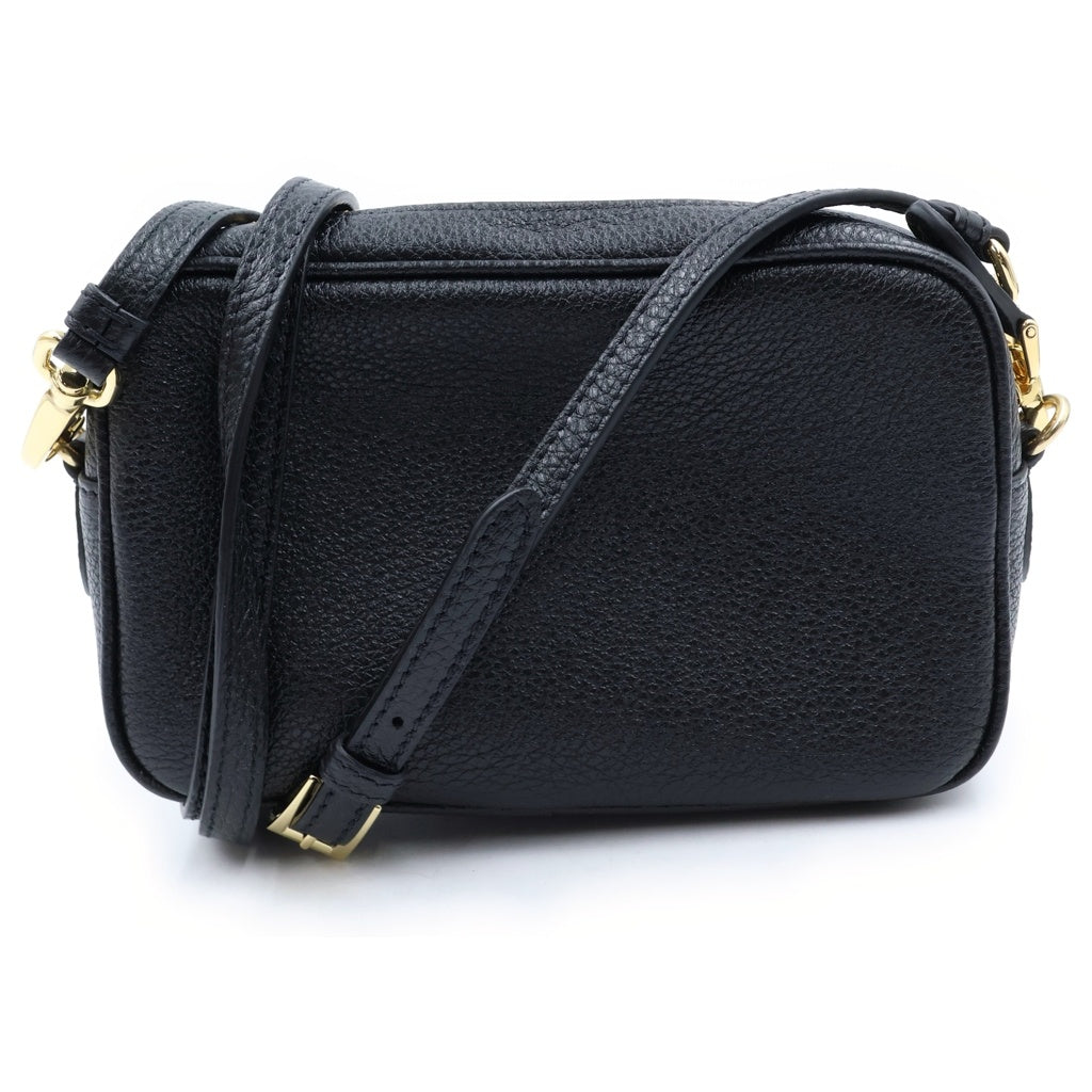 PRADA(プラダ) トライアングルロゴプレート レザー ミニ カメラ ショルダー バッグ ゴールド金具 ブラック 1NF060 レディース