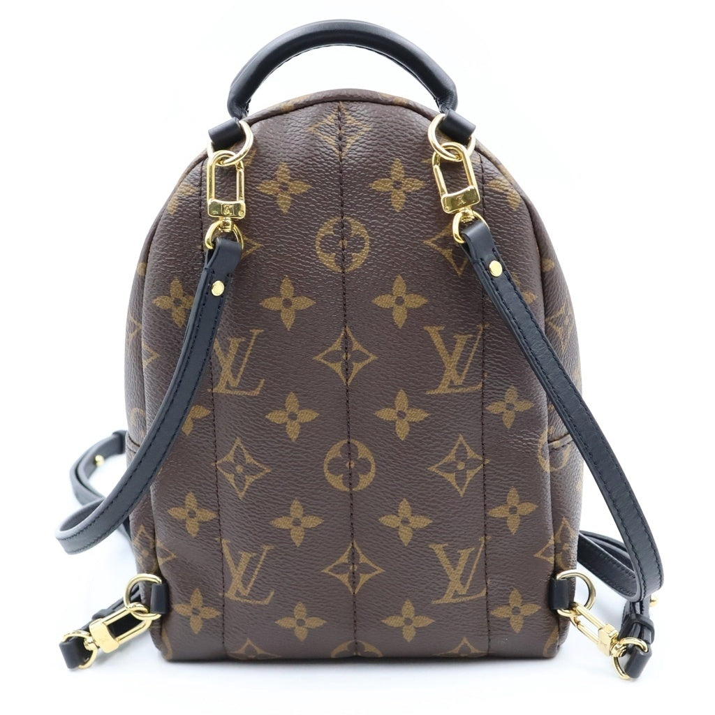 LOUIS VUITTON(ルイヴィトン) モノグラム パームスプリングスMINI リュックサック バックパック ミニバッグ ブラウン×ブラック レザー×PVC M44873 ゴールド金具 レディース