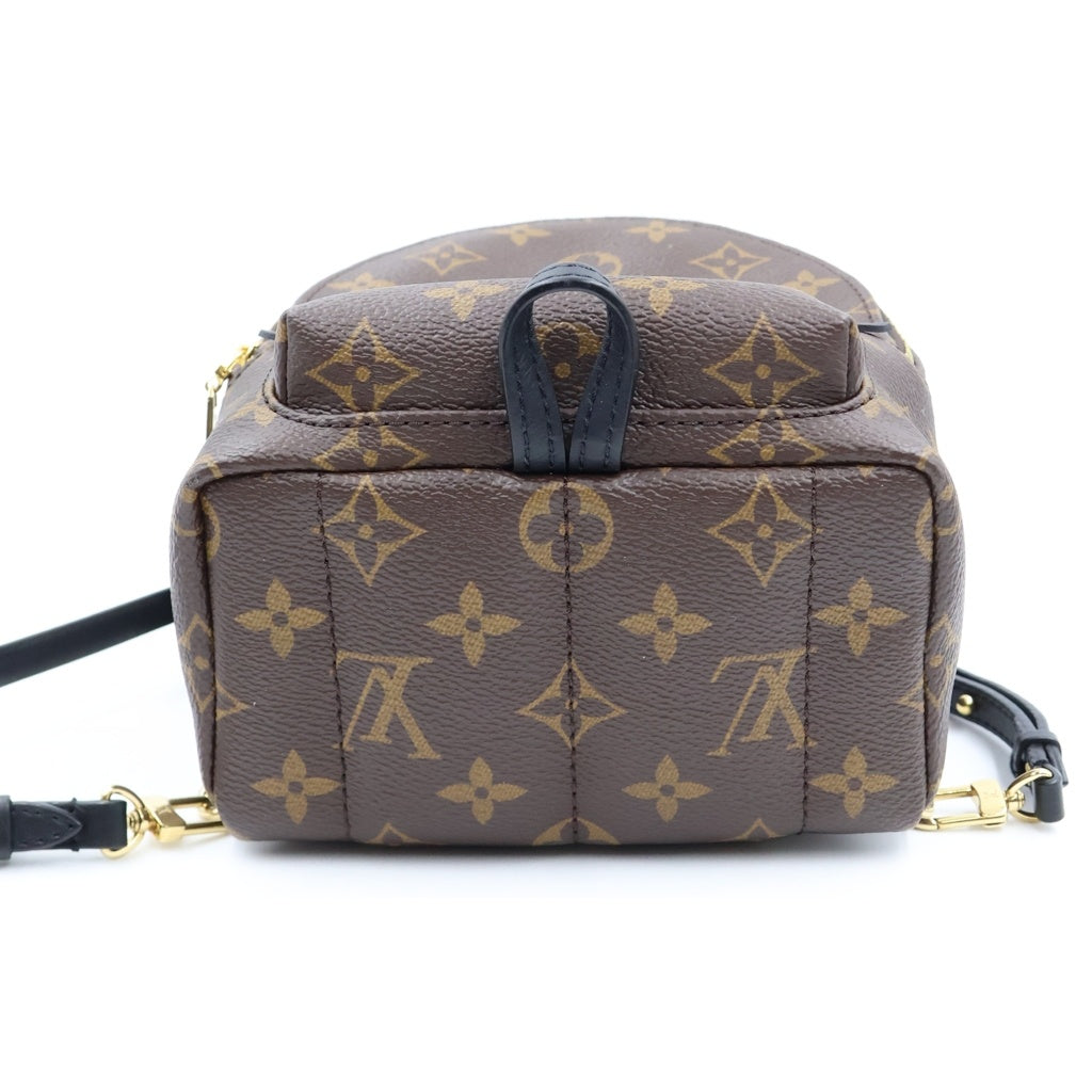 LOUIS VUITTON(ルイヴィトン) モノグラム パームスプリングスMINI リュックサック バックパック ミニバッグ ブラウン×ブラック レザー×PVC M44873 ゴールド金具 レディース