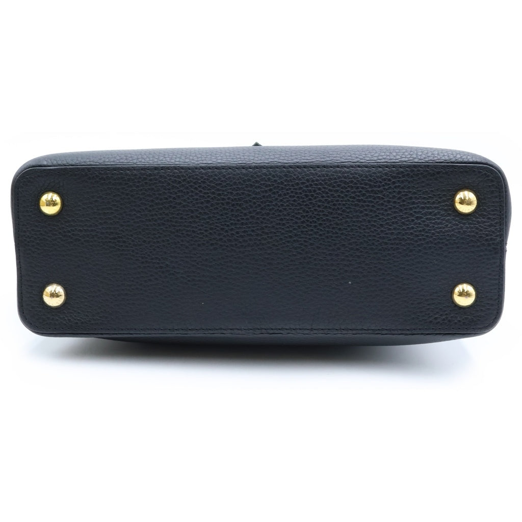 LOUIS VUITTON(ルイヴィトン) トリヨン カプシーヌPM フラワー 2WAYハンドバッグ ショルダーバッグ ブラック ノワール レザー M51384 ゴールド金具 レディース