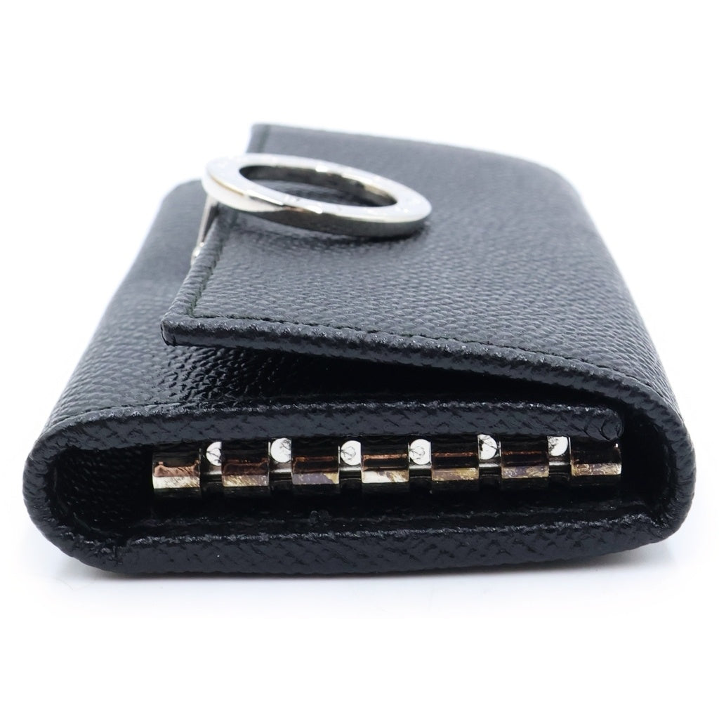 BVLGARI(ブルガリ) ブルガリブルガリ 6連キーケース キーホルダー ブラック レザー シルバー金具 レディース