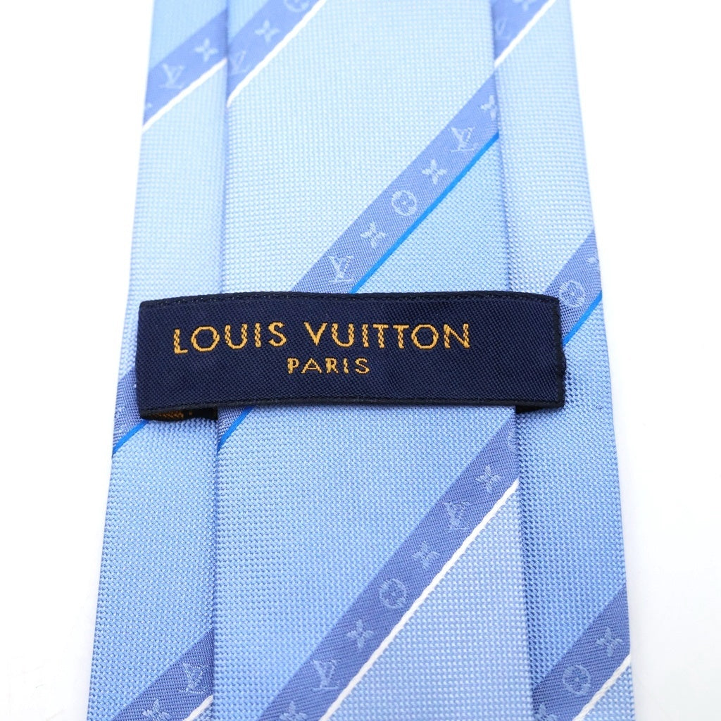LOUIS VUITTON(ルイヴィトン) クラヴァット・モノグラム ストライプネクタイ ライトブルー シルク M77836