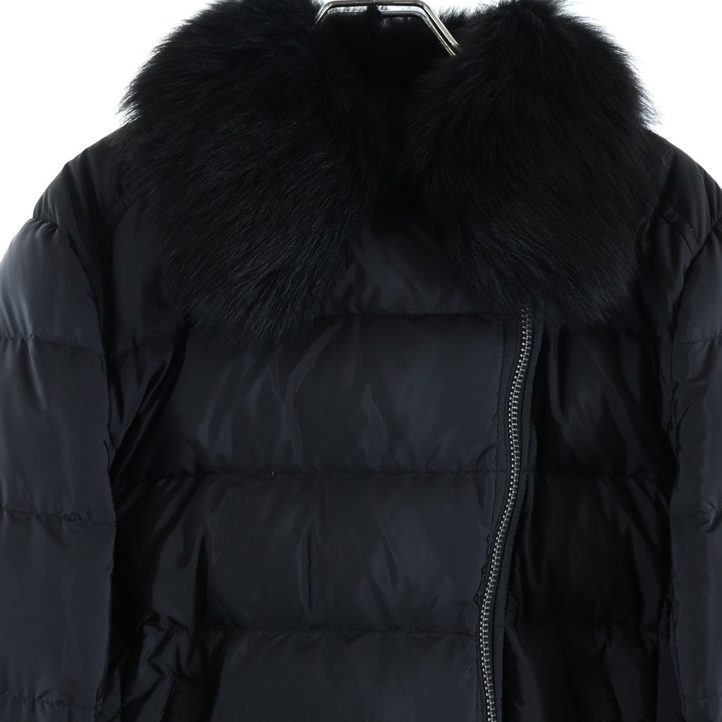PRADA(プラダ) ファー付きライダースショートダウンジャケット ブラック リナイロン 29Y510 R202 Q04 レディース