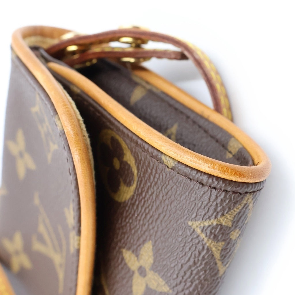 LOUIS VUITTON(ルイヴィトン) モノグラム ポシェットツインPM ショルダーバッグ ミニバッグ ショルダーポシェット PVC×レザー M51854 ゴールド金具 レディース