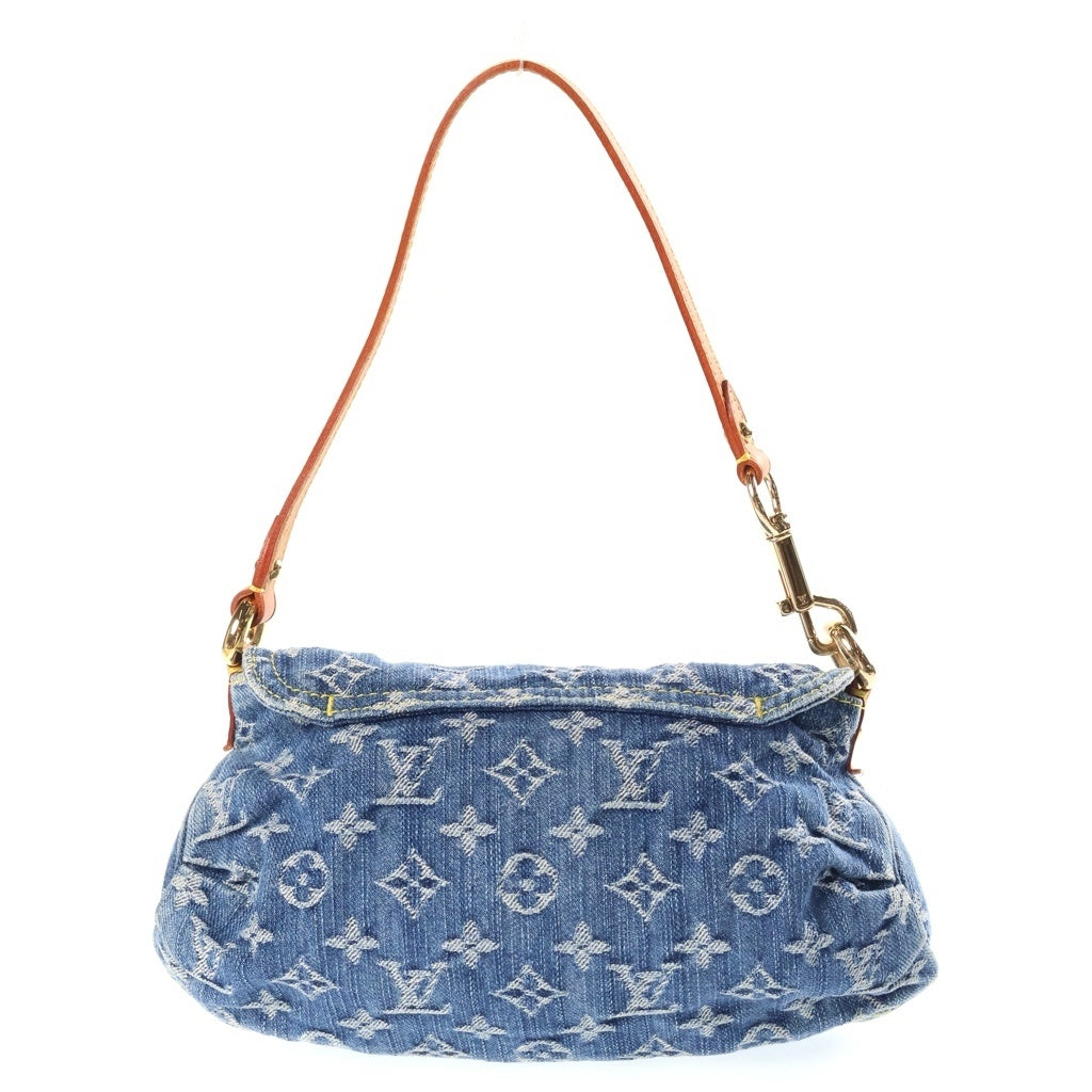 LOUIS VUITTON(ルイヴィトン) モノグラムデニム ミニプリーティ ハンドバッグ ワンショルダーバッグ インディゴブルー デニム×レザー M95050 ゴールド金具 レディース