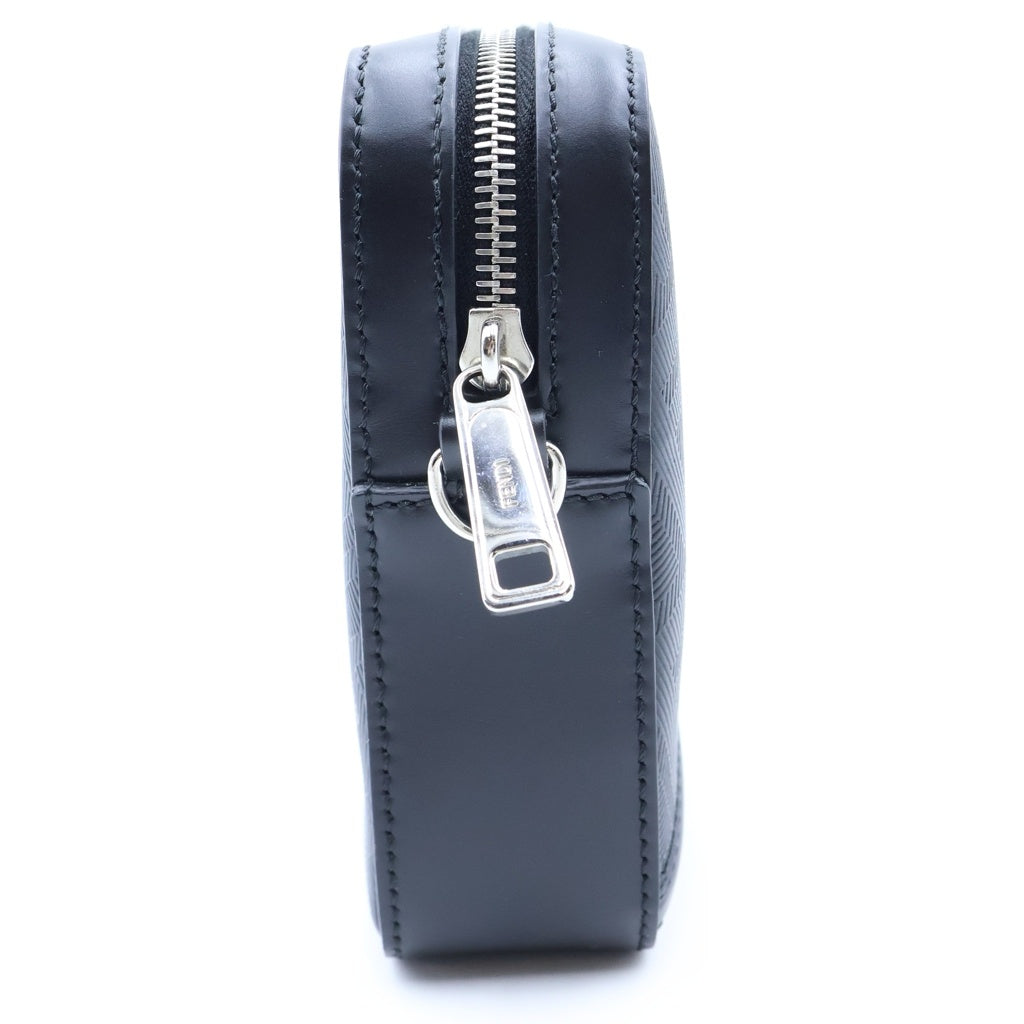 FENDI(フェンディ) ズッカ ダイアゴナル カメラケース ショルダーバッグ ミニバッグ ブラック レザー 7M0286 シルバー金具 レディース
