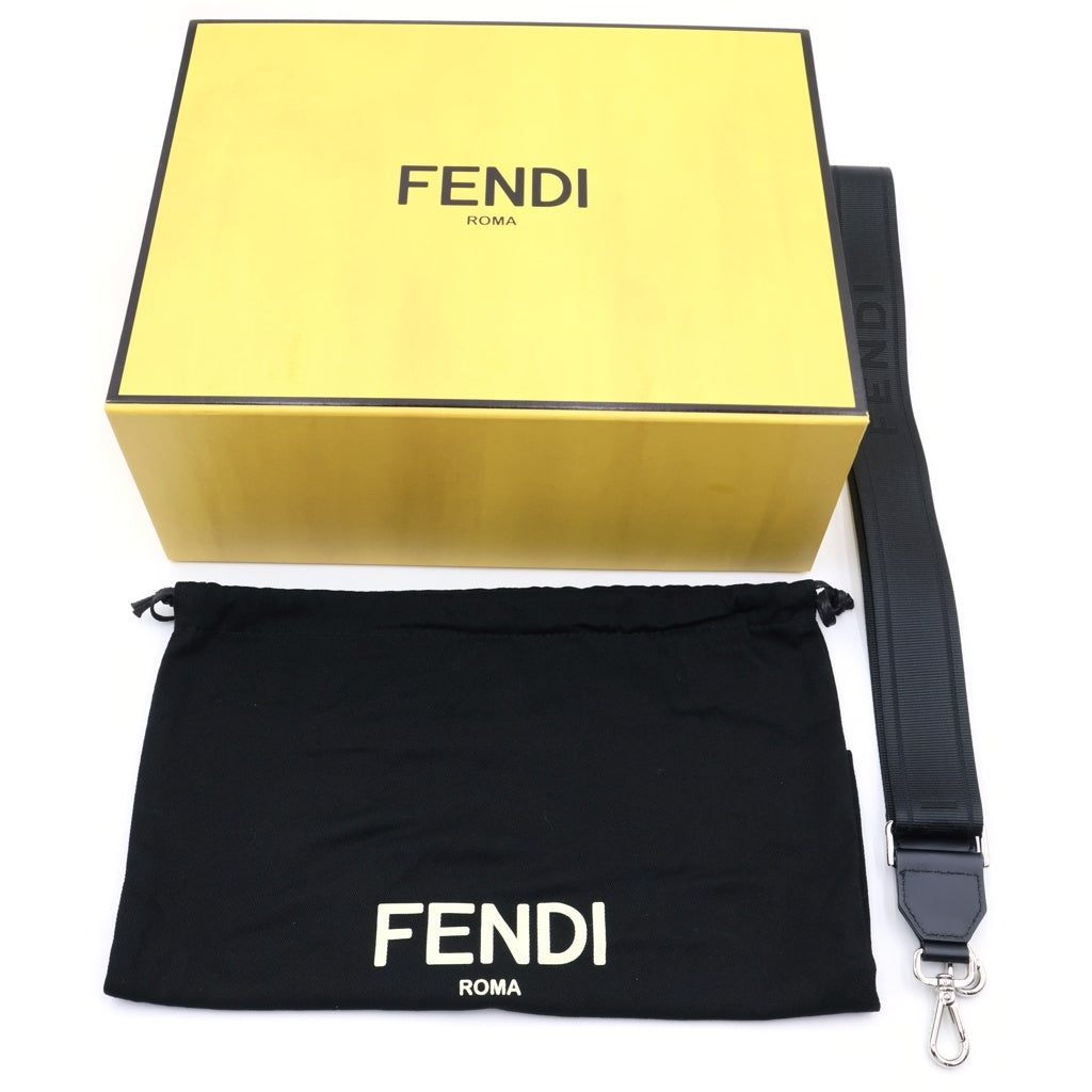 FENDI(フェンディ) ズッカ ダイアゴナル カメラケース ショルダーバッグ ミニバッグ ブラック レザー 7M0286 シルバー金具 レディース