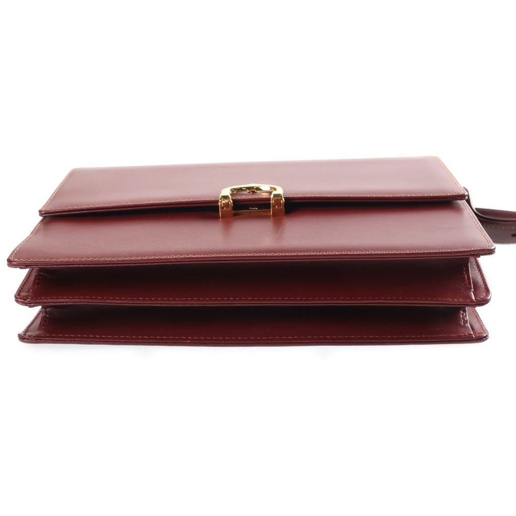 Cartier(カルティエ) マストライン レザー ショルダーバッグ ボルドー ゴールド金具 レディース