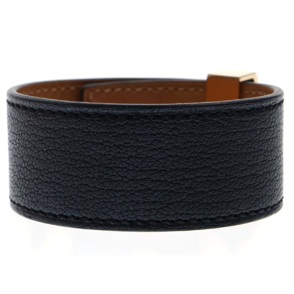 HERMES(エルメス) コリエドシアン 24 T1 バングル PG金具 ピンクゴールド B刻印 ブラック ブレスレット アクセサリー