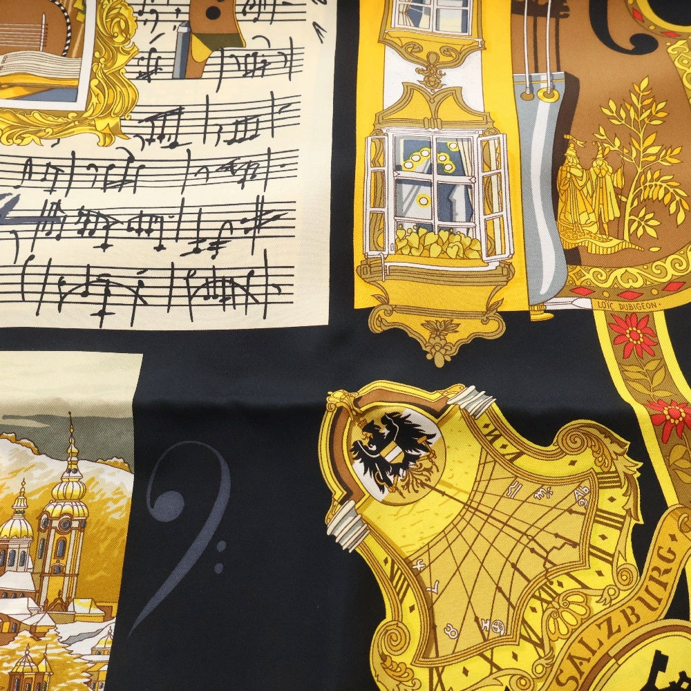 HERMES(エルメス) カレ90 IN SALZBURG ザルツブルグにて ブラック スカーフ シルク