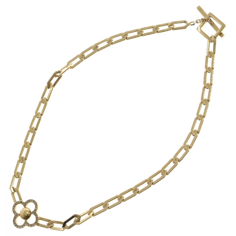 LOUIS VUITTON(ルイヴィトン) コリエ フラワーパワー ネックレス ゴールド GP ラインストーン チョーカー アクセサリー M66092