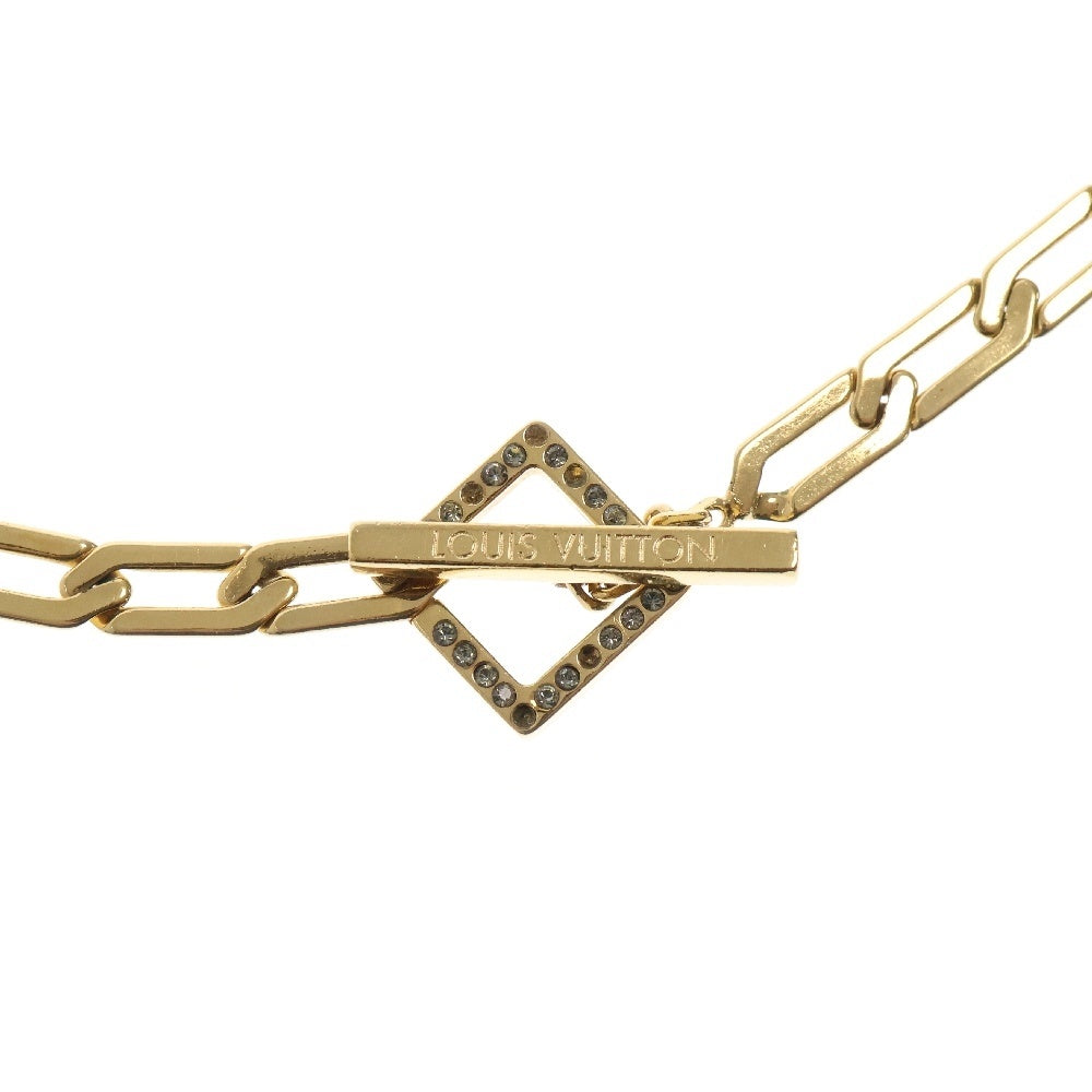 LOUIS VUITTON(ルイヴィトン) コリエ フラワーパワー ネックレス ゴールド GP ラインストーン チョーカー アクセサリー M66092
