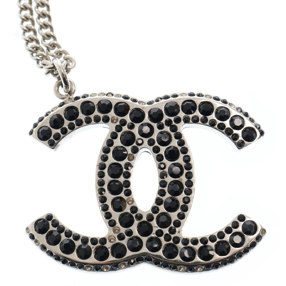CHANEL(シャネル) 05P ココマークラインストーンネックレス シルバー