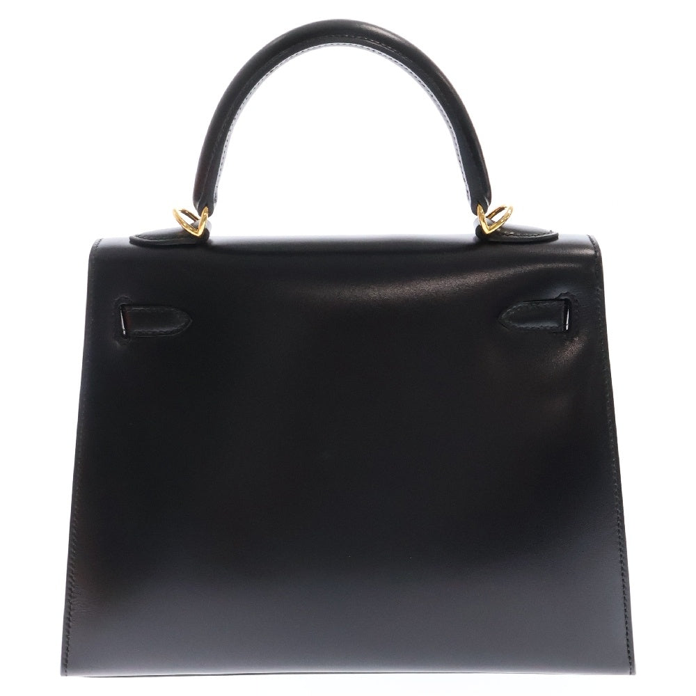 HERMES(エルメス) ケリー25 外縫い 黒 ボックスカーフ GD金具 Z刻