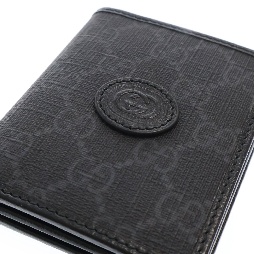 GUCCI(グッチ) GGスプリーム インターロッキングG 名刺入れ カードケース ブラック レザー