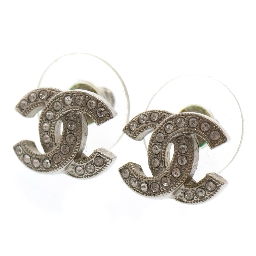 CHANEL(シャネル) ココマーク ピアス ラインストーン シルバー メタル アクセサリー F22V