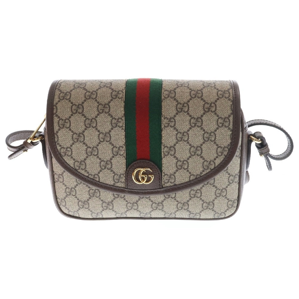 GUCCI(グッチ) オフィディア GG スモール ショルダーバッグ GGスプリーム キャンバス ベージュ×ブラウン PVC×レザー 722117