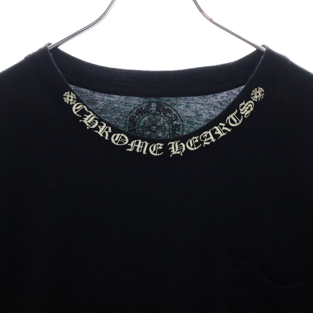 CHROME HEARTS(クロムハーツ) CH L S 1 NECK LOGO ネック ロゴプリント 長袖Tシャツ ロングスリーブカットソー ブラック