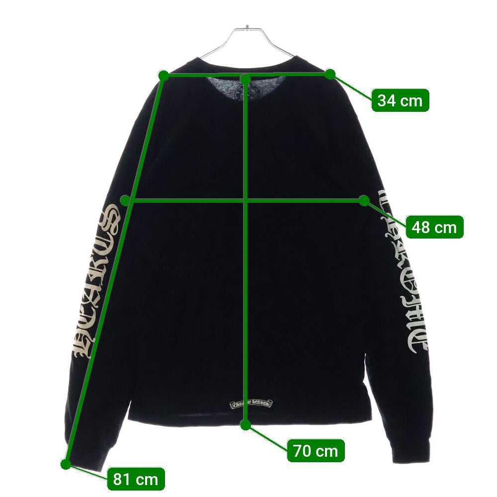 CHROME HEARTS(クロムハーツ) CH L S 1 NECK LOGO ネック ロゴプリント 長袖Tシャツ ロングスリーブカットソー ブラック