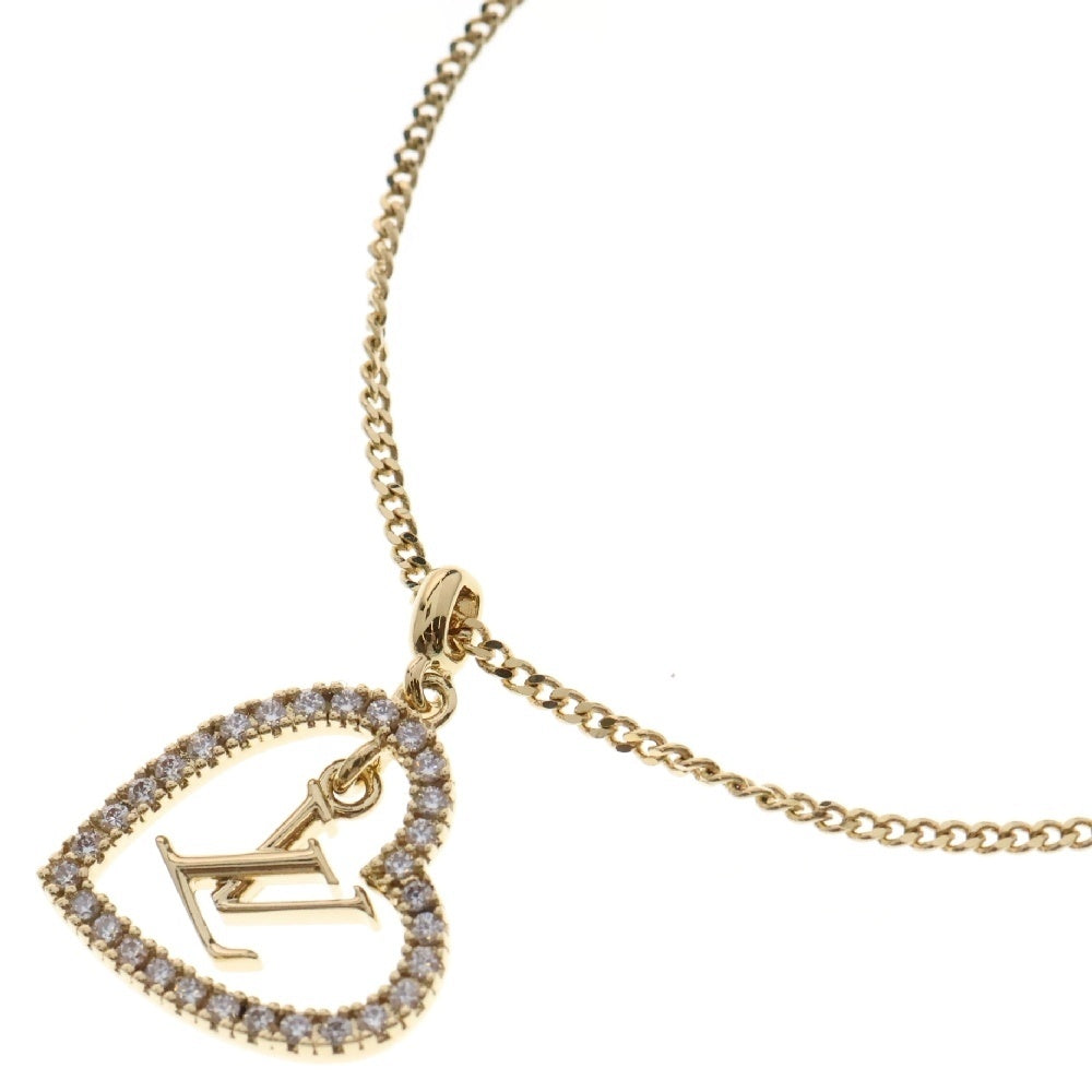 LOUIS VUITTON(ルイヴィトン) ネックレス・マイLV ハート ラインストーン ゴールド ペンダント M02389