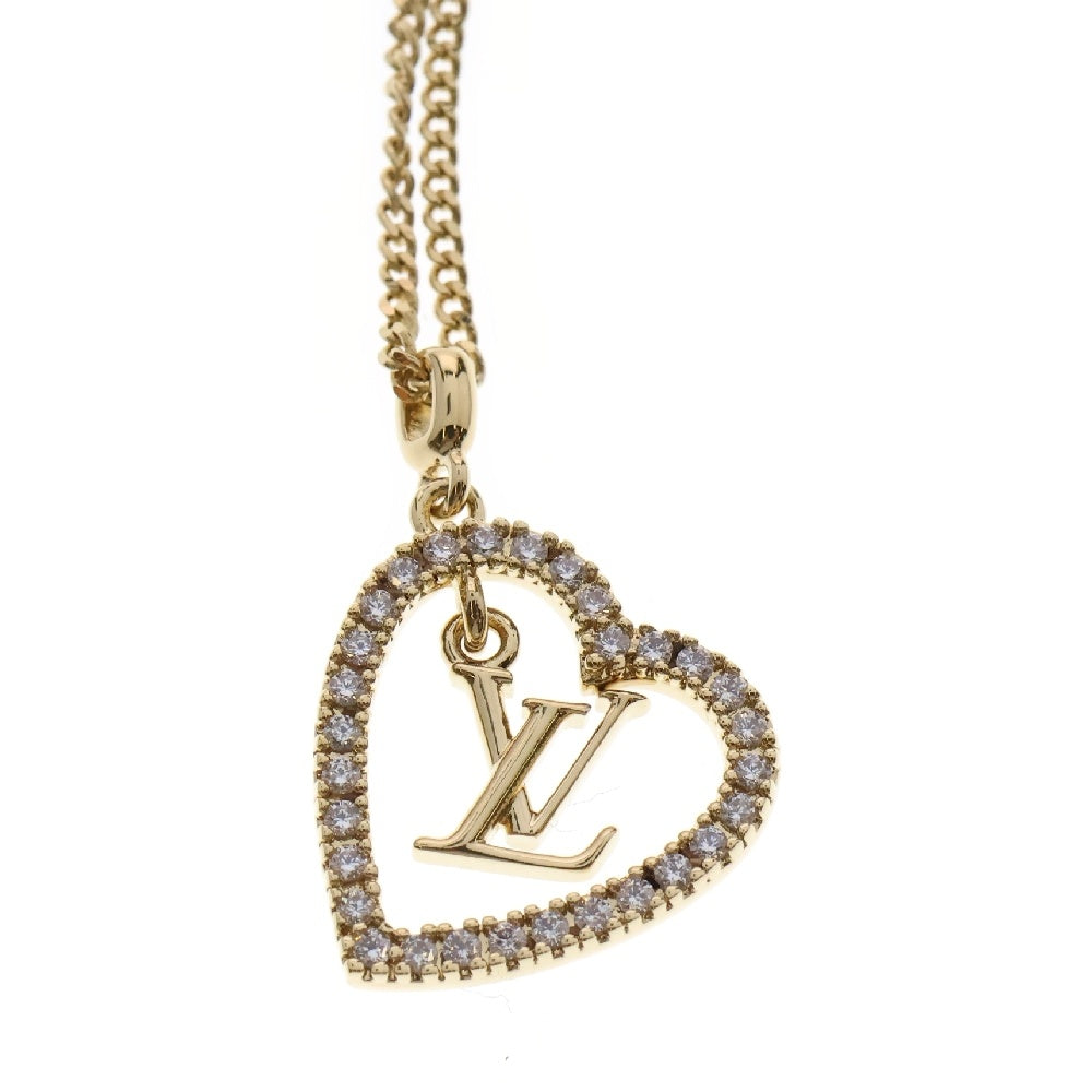 LOUIS VUITTON(ルイヴィトン) ネックレス・マイLV ハート ラインストーン ゴールド ペンダント M02389