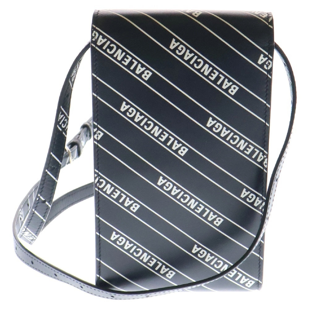 BALENCIAGA(バレンシアガ) B MICRO BAG マイクロ レザー ショルダーバッグ ブラック×ホワイト 600201