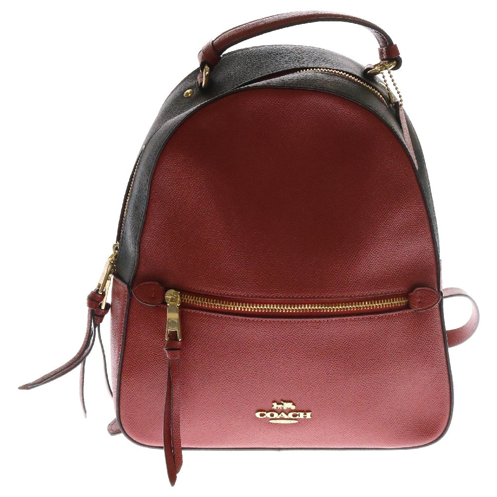 COACH(コーチ) シグネチャー ロゴ レザー バックパック リュック ブラウン×レッド 76622