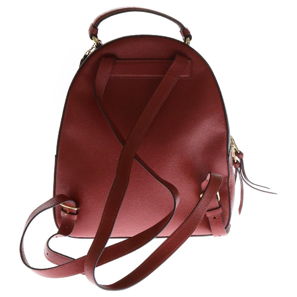 COACH(コーチ) シグネチャー ロゴ レザー バックパック リュック ブラウン×レッド 76622