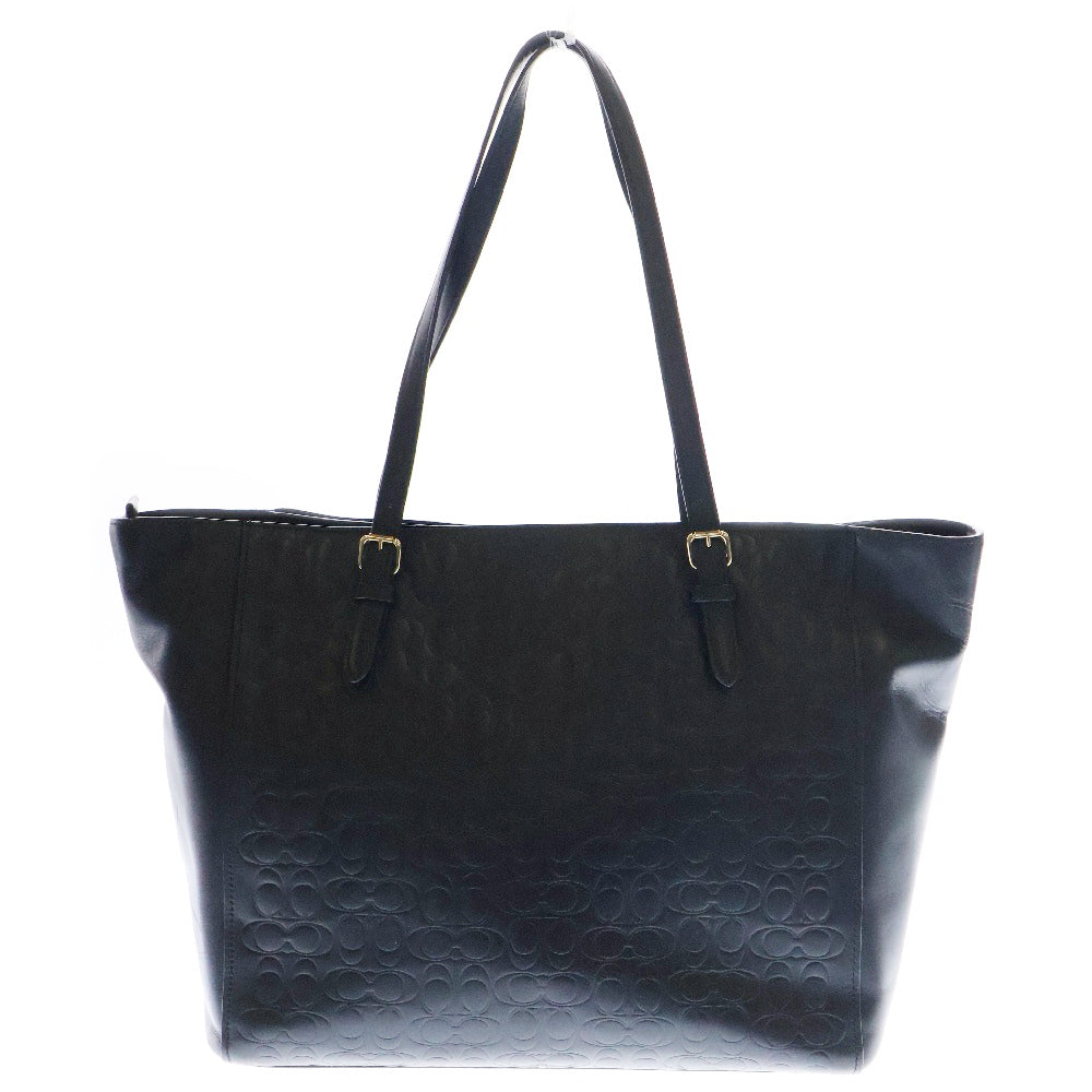 COACH(コーチ) シグネチャー ロゴ レザー トートバッグ ブラック
