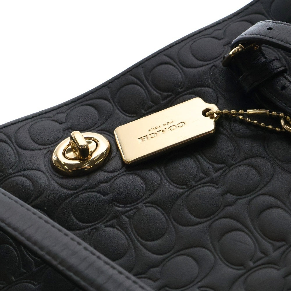 COACH(コーチ) シグネチャー ロゴ レザー トートバッグ ブラック