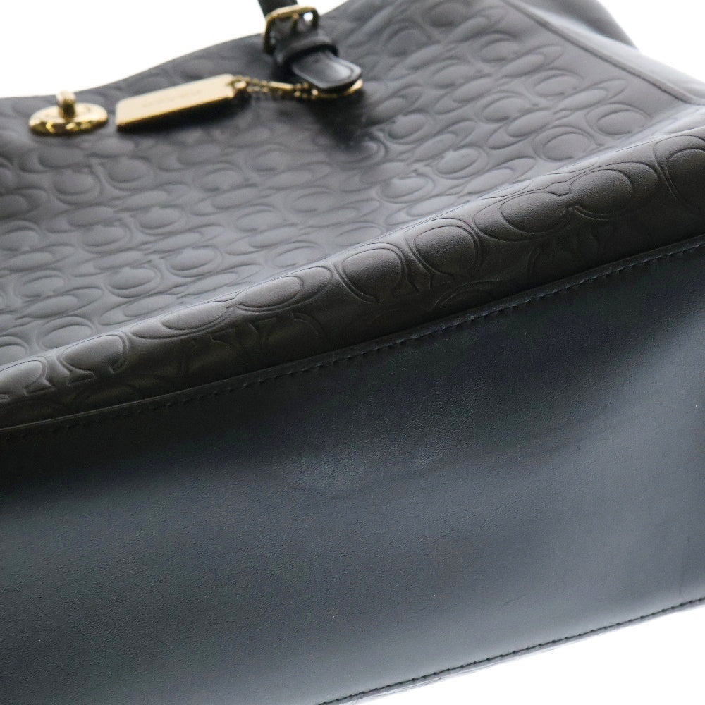 COACH(コーチ) シグネチャー ロゴ レザー トートバッグ ブラック