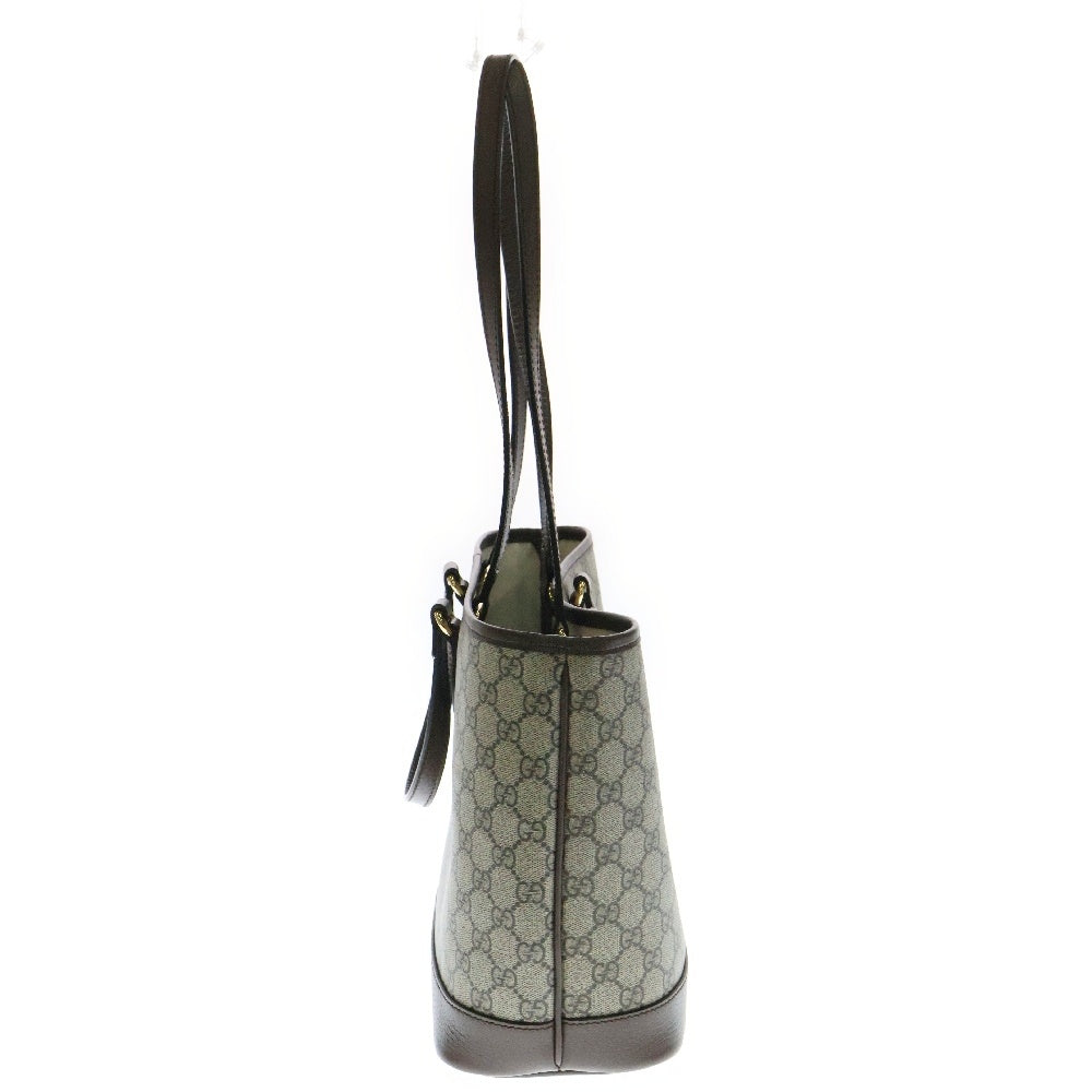 GUCCI(グッチ) GGスプリーム ダブルGミディアム トートバッグ PVC×レザー ベージュ×ブラウン 765043