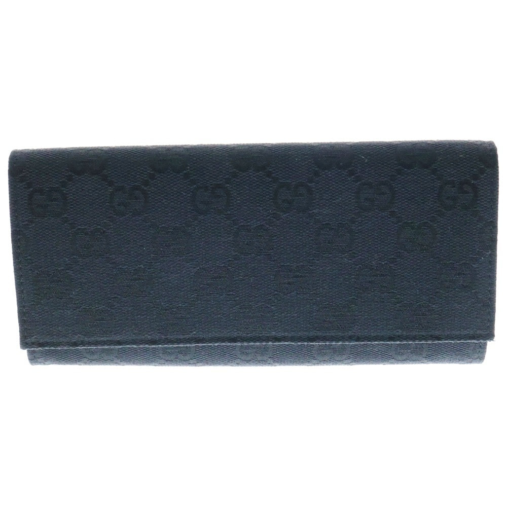 GUCCI(グッチ) GGキャンバス 長財布 黒 キャンバス 二つ折り財布 120967