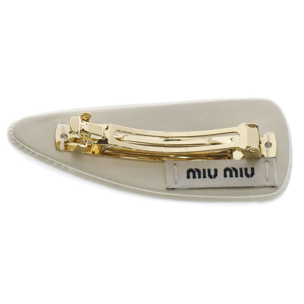 【正規品】miumiuヘアアクセサリー バレッタ MIUMIU ミュウミュウ バレッタ 5JF091 2DNL レディース