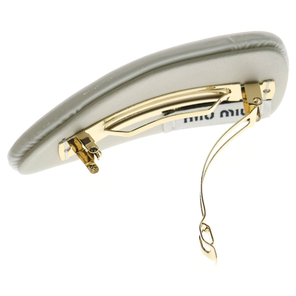 【正規品】miumiuヘアアクセサリー バレッタ miu MIUMIU ミュウミュウ バレッタ 5IF092 2CPY レディース