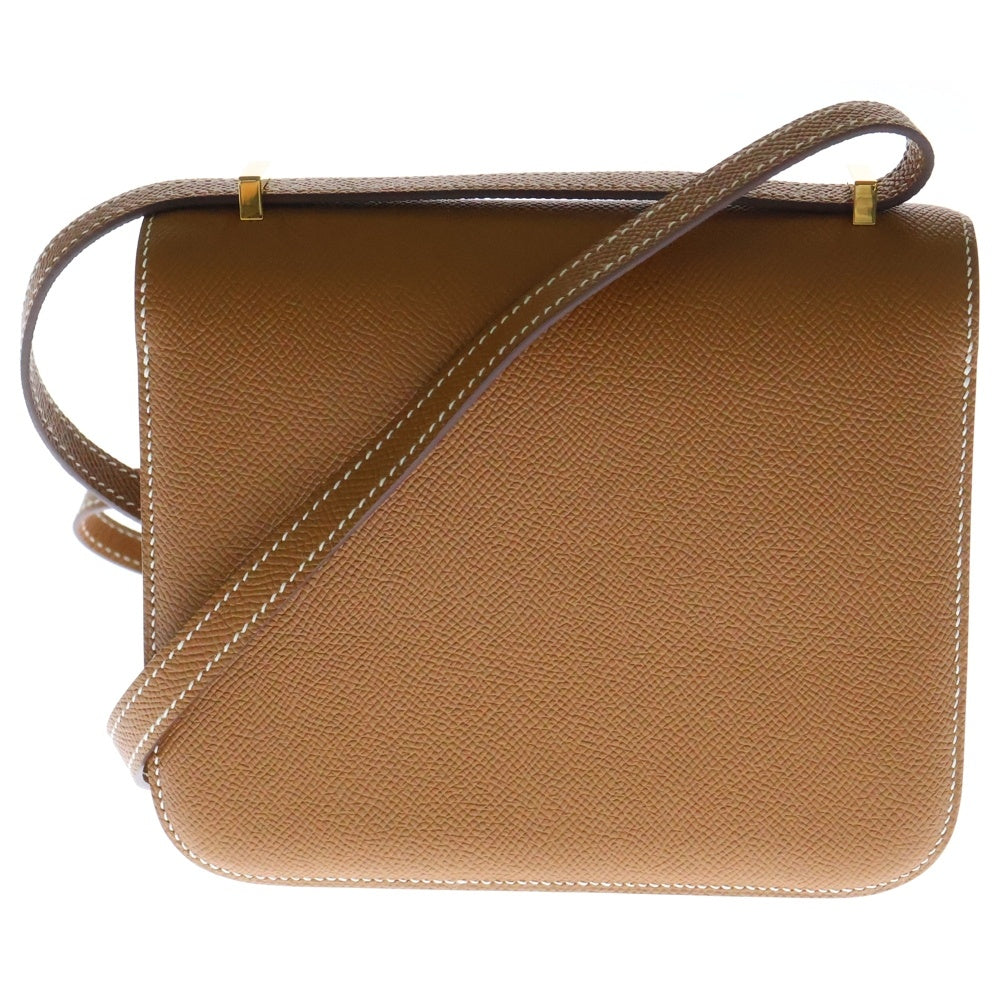HERMES(エルメス) コンスタンスミニ ゴールド エプソン ショルダーバッグ B刻印 ブラウン ゴールド金具