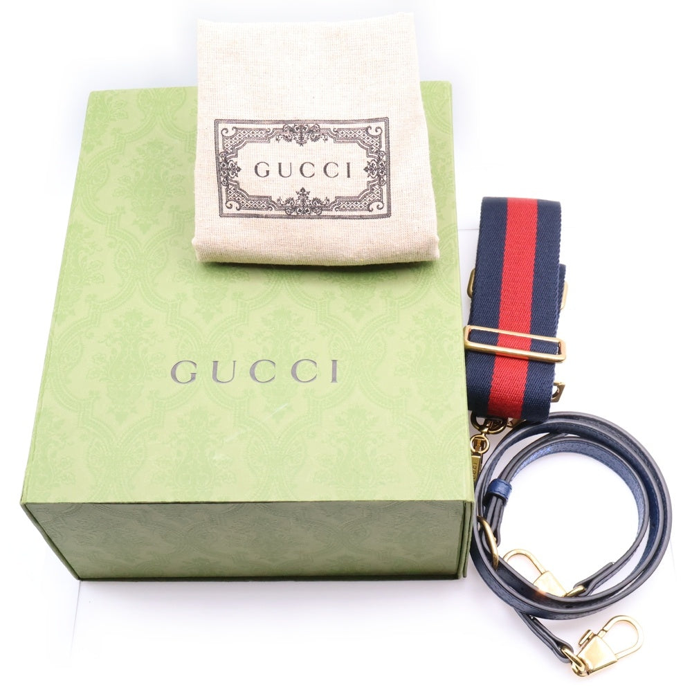 GUCCI(グッチ) バンブー ダイアナ ミニ トートバッグ ブルー レザー 702732