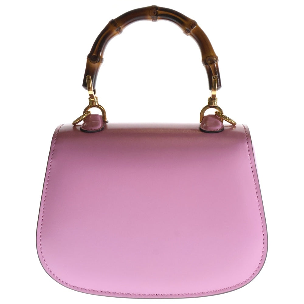 GUCCI(グッチ) バンブー1947 ミニ トップハンドルバッグ 2wayバッグ ピンク レザー 686864