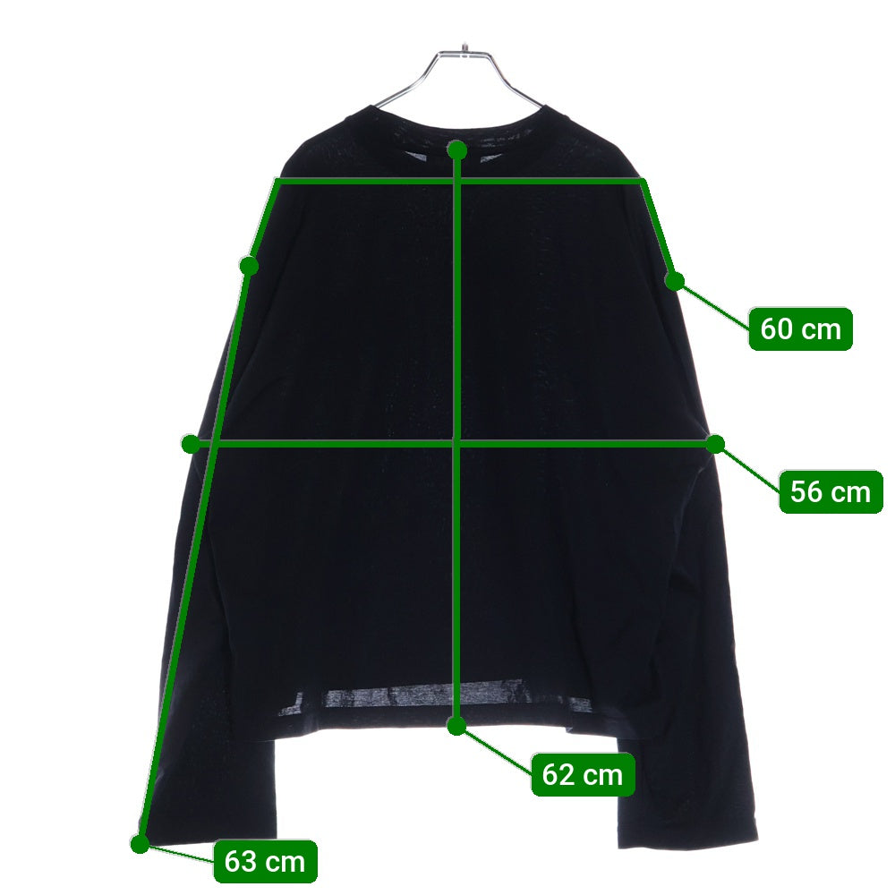 MARNI(マルニ) 25SS ロゴプリント ワッペン ステッチデザイン ロングスリーブ 長袖Tシャツ カットソー ブラック HUMU0325X1 UTC446