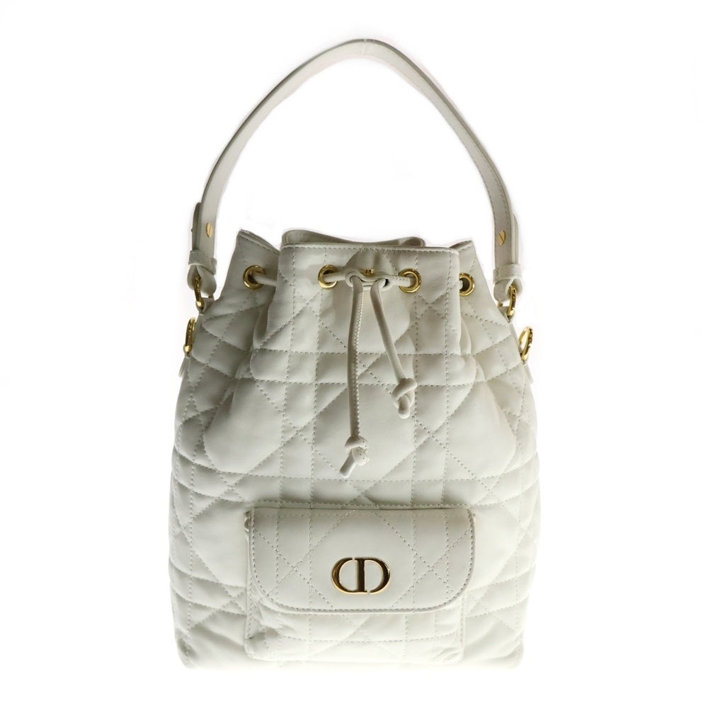Christian Dior(クリスチャンディオール) Caro カロ バケットバッグ スモール 2wayバッグ ホワイト レザー ハンドバッグ