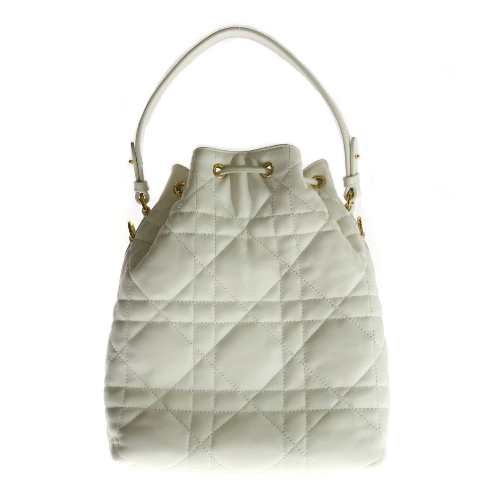 Christian Dior(クリスチャンディオール) Caro カロ バケットバッグ スモール 2wayバッグ ホワイト レザー ハンドバッグ