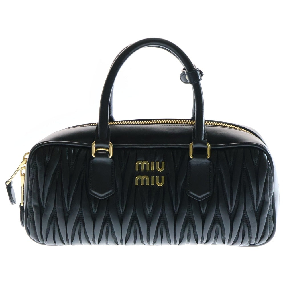 miumiu(ミュウミュウ) アルカディ マテラッセ ラージ 2WAY ハンドバッグ ショルダーバッグ ブラック レザー